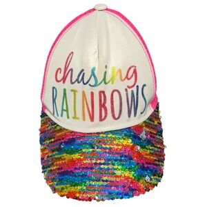 Colorful Sequin Rainbow Hat with Playful Embroidery